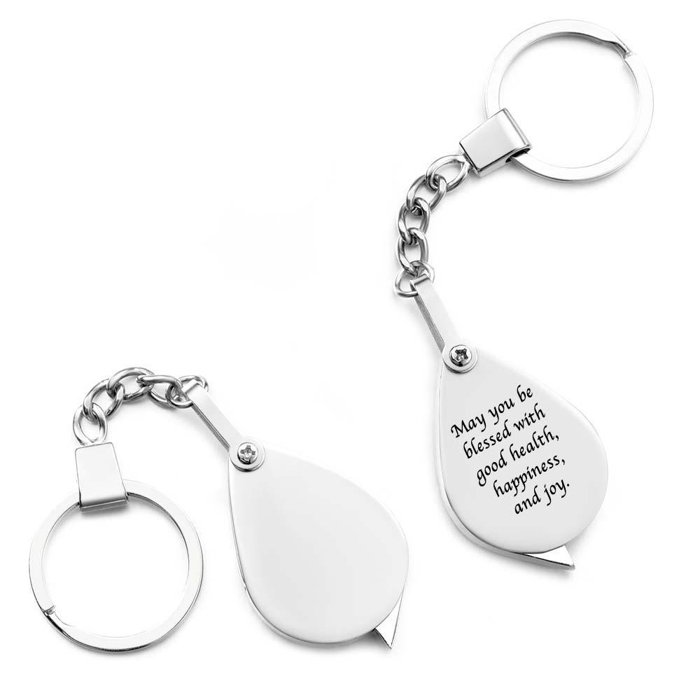 Magnifier Keychain Keyring Personalized Gift Anniversary Gift for Him Christmas Day Gift for Men - soufeelus