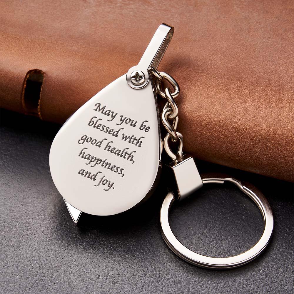 Magnifier Keychain Keyring Personalized Gift Anniversary Gift for Him Christmas Day Gift for Men - soufeelus