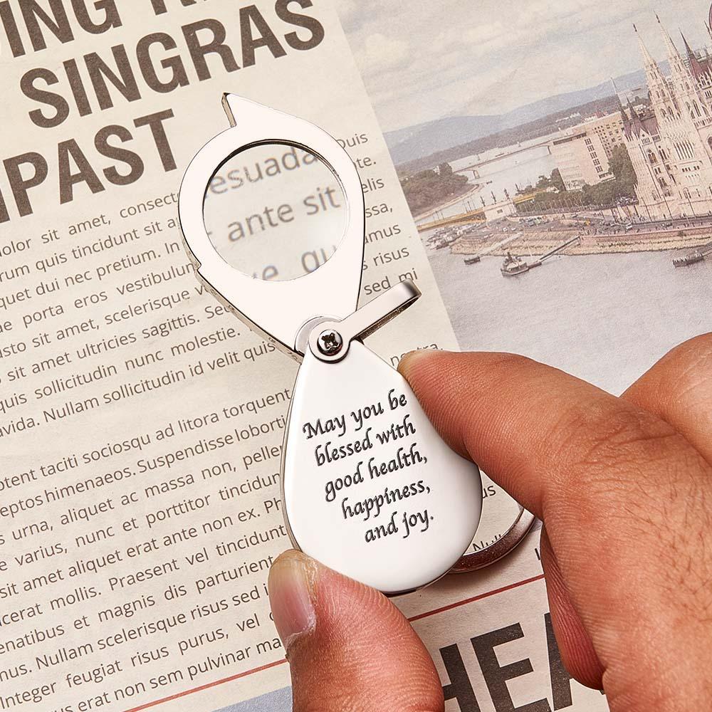 Magnifier Keychain Keyring Personalized Gift Anniversary Gift for Him Christmas Day Gift for Men - soufeelus