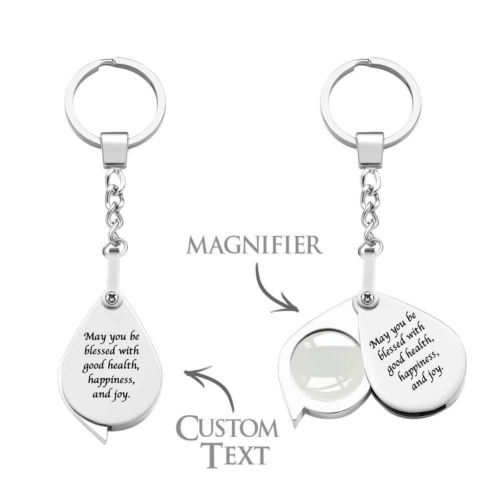 Magnifier Keychain Keyring Personalized Gift Anniversary Gift for Him Christmas Day Gift for Men - soufeelus