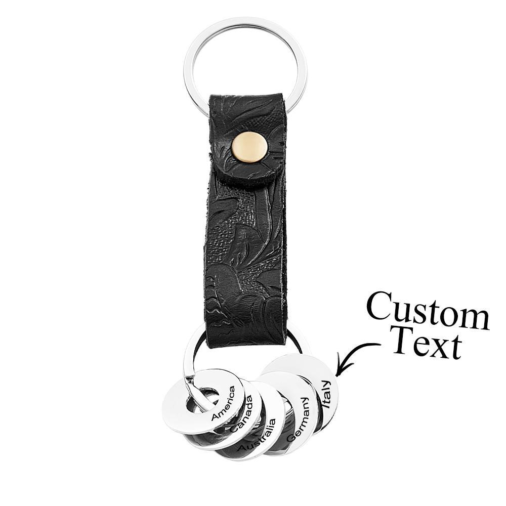 Personalized Traveler Keychain with Engraved Country Ring for Visited Countries Travel Keepsake Gift for Travel Lovers - soufeelus
