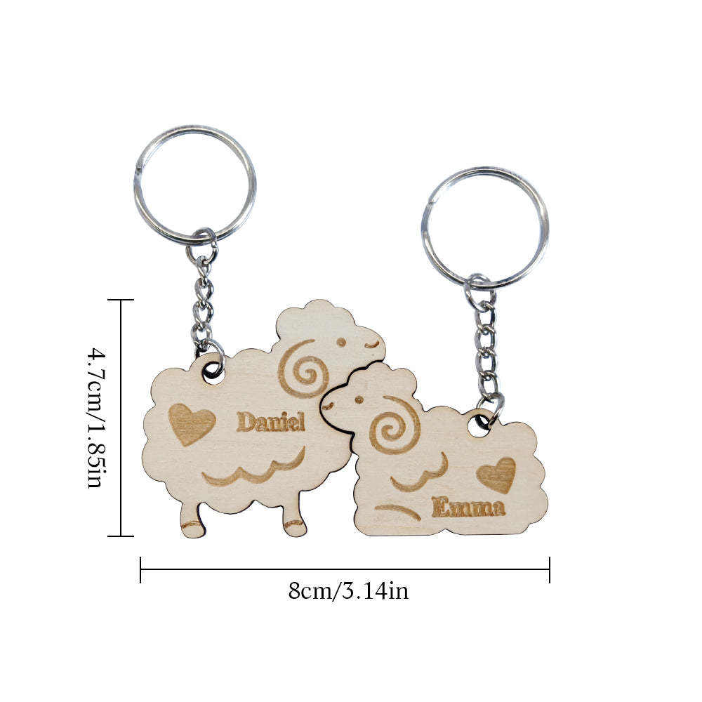 Personalized Couple Matching Keychain Custom Matching Sheeps Keychain Valentine's Day Gifts for Lover - soufeelus