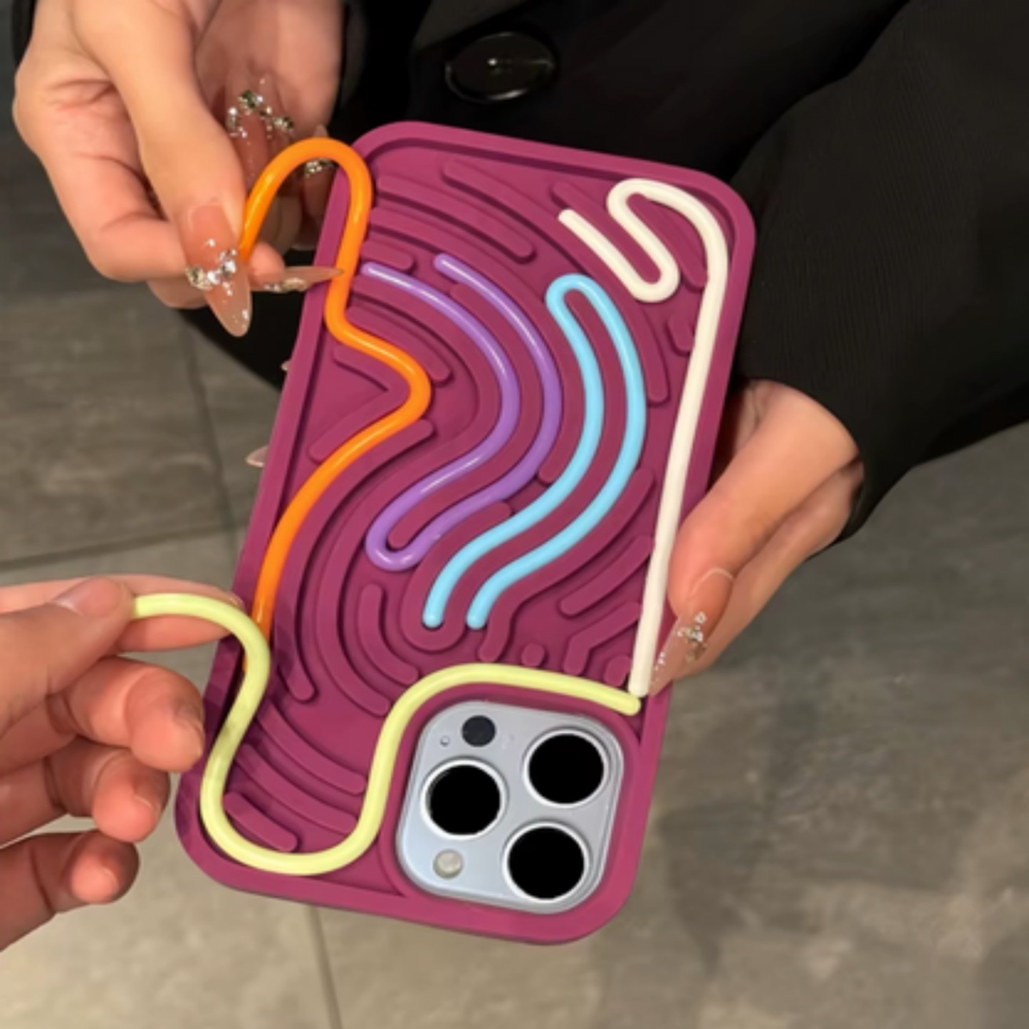 Noodle Phone Case Relieves Stress Multiple Colors For iPhone
