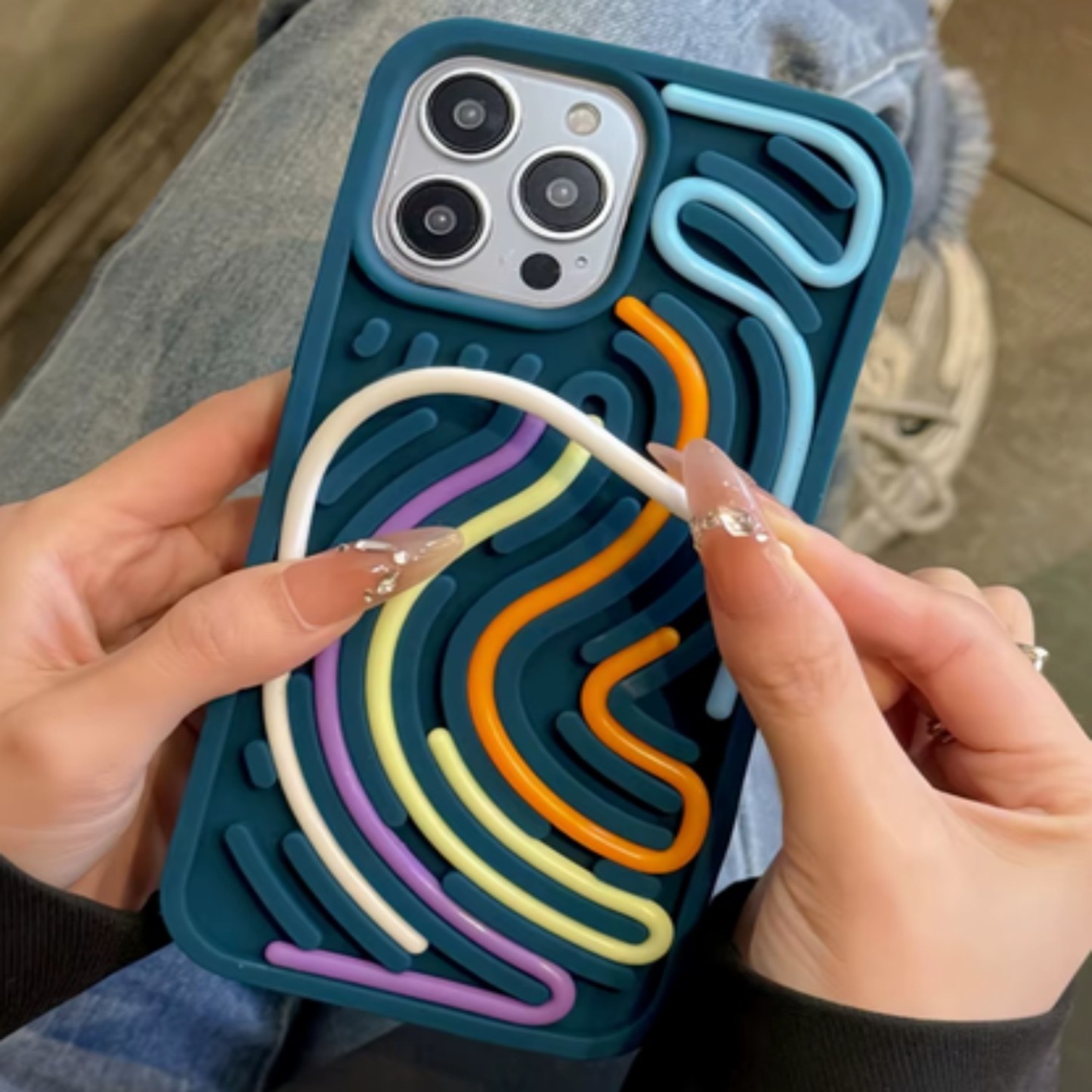 Noodle Phone Case Relieves Stress Multiple Colors For iPhone