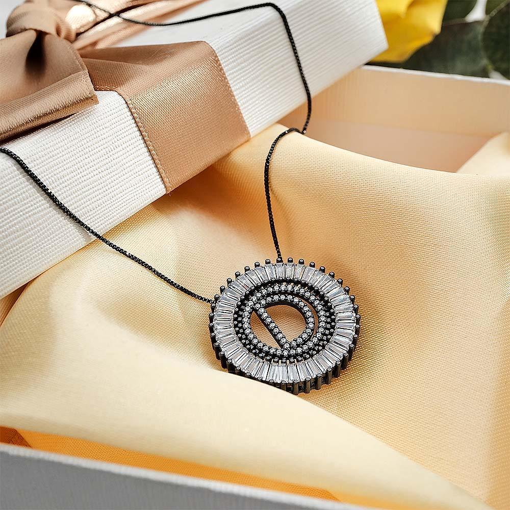 Custom Initial Letter Diamond Necklace Sunburst Hip Hop Necklace For Him - soufeelus
