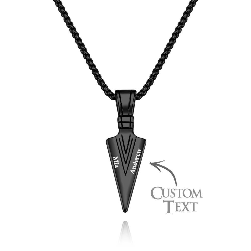 Custom Name Necklace Spear Point Fashion Gift for Men - soufeelus