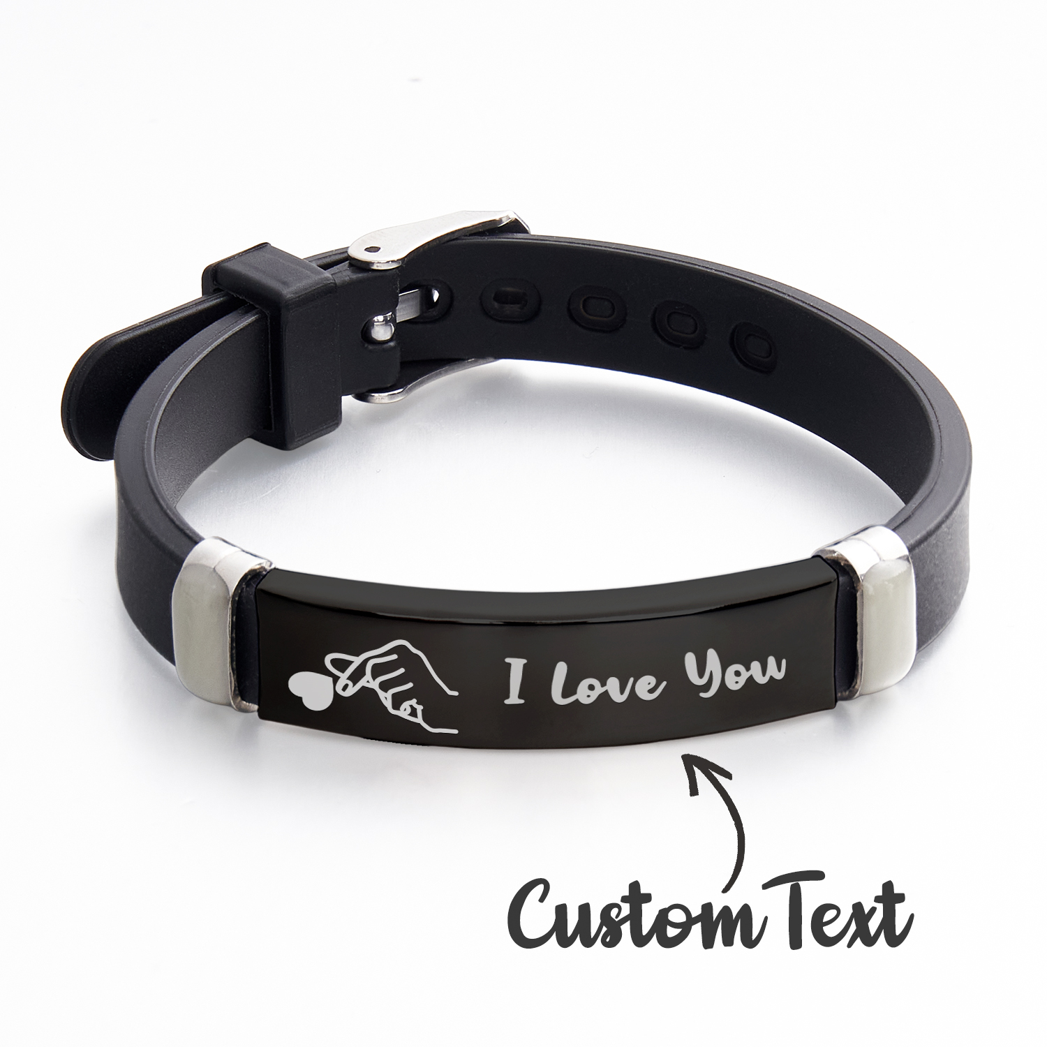 Custom Engraved Man Bracelet Personalized Light-up Silicone Bracelet Couple Bracelet for Boyfriend