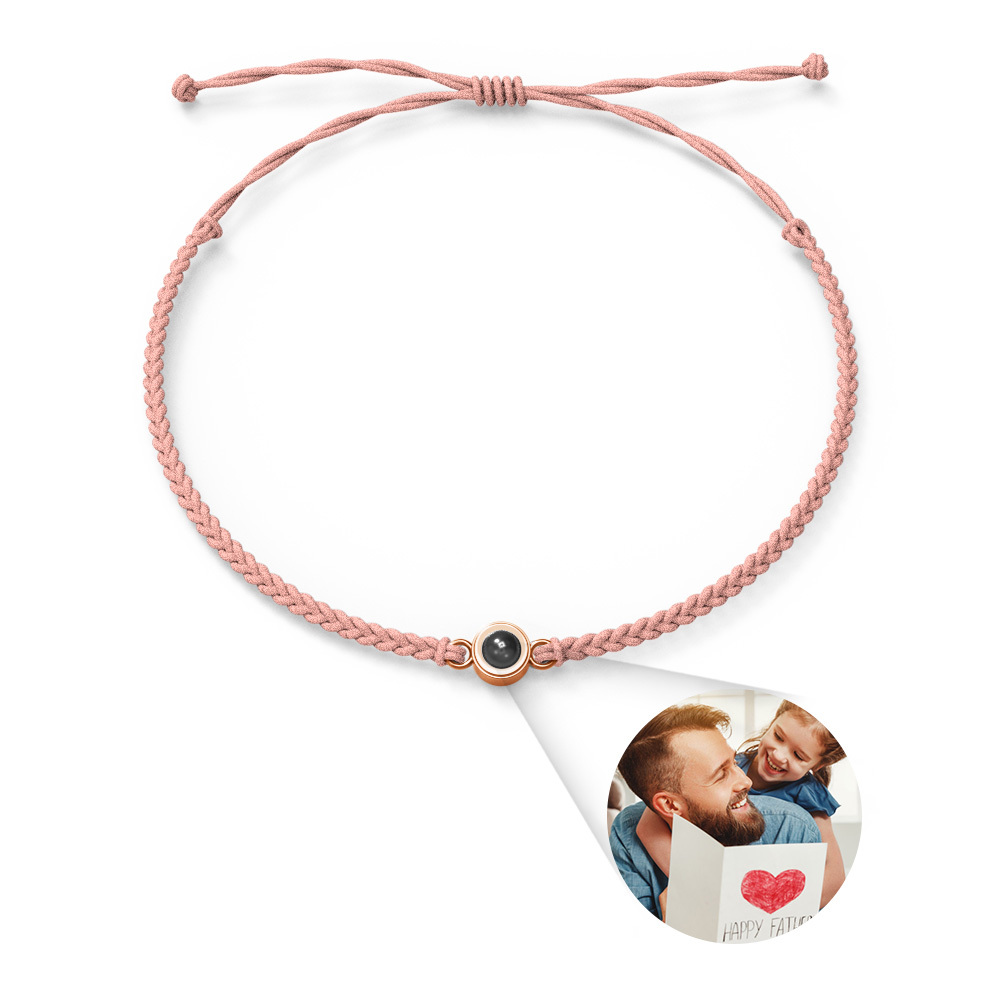 Custom Photo Projection Bracelets Simple Woven Father's Day Gifts