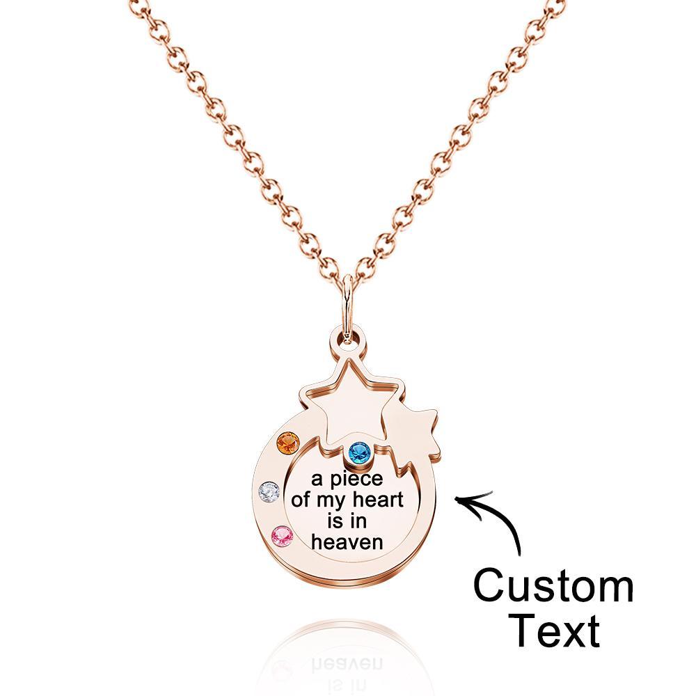 Custom Engraved Birthstone Necklace Double Layer Creative Gifts - soufeelus