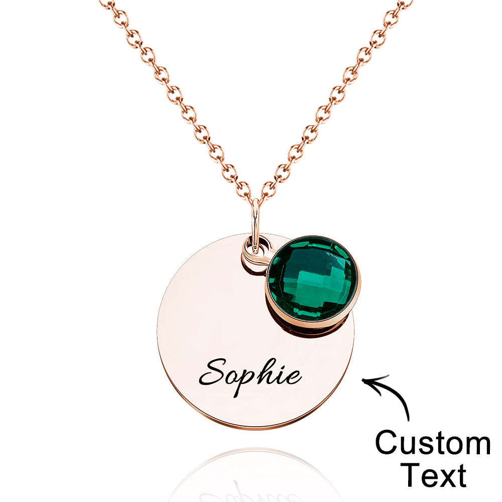 Custom Engraved Birthstone Necklace Romantic Gifts for Girlfriend - soufeelus