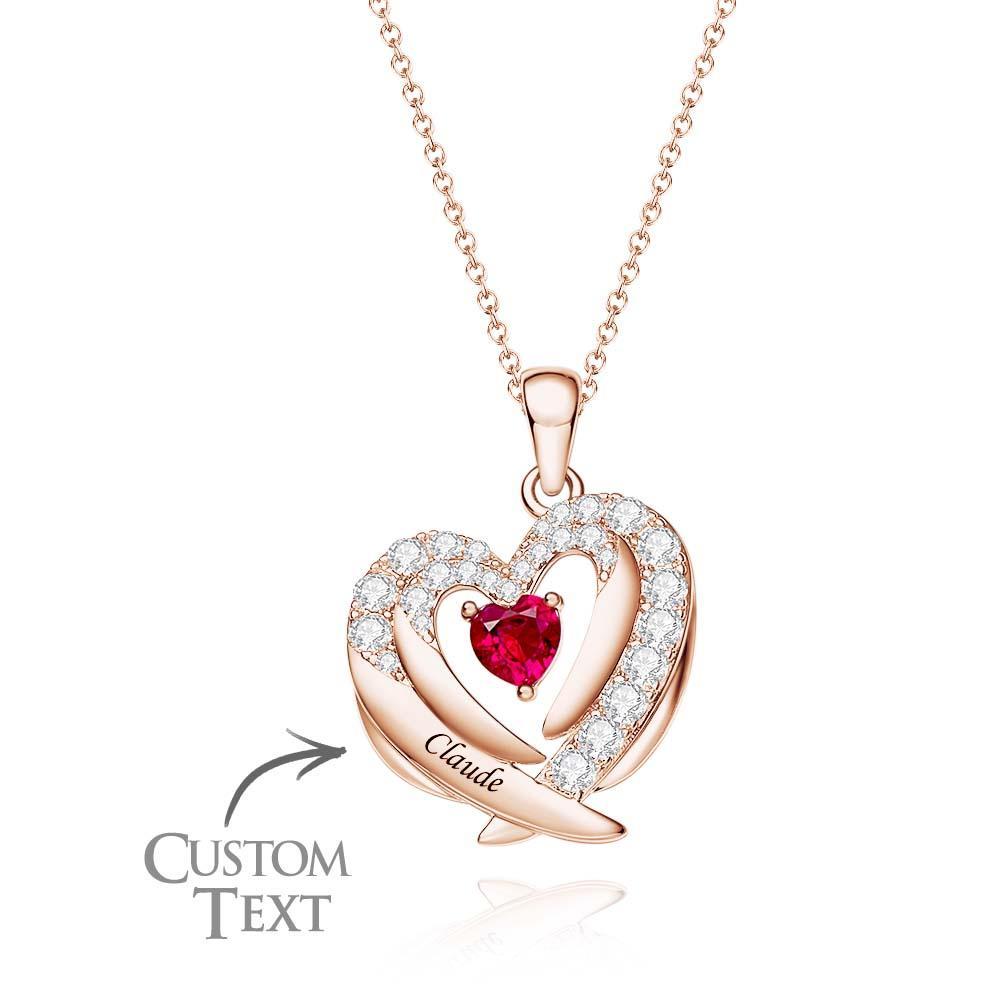 Engravable Birthstone Necklace Gorgeous Wings Gifts For Women - soufeelus