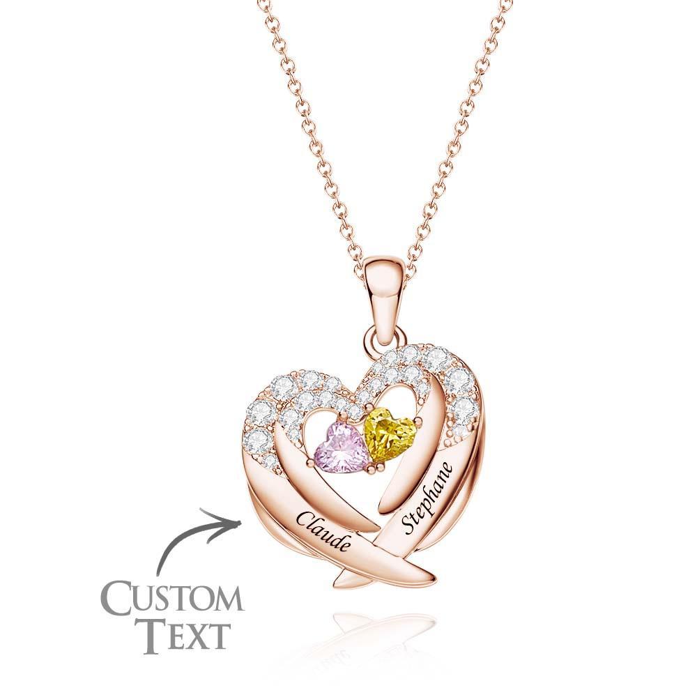 Engravable Birthstone Necklace Gorgeous Wings Gifts For Women - soufeelus