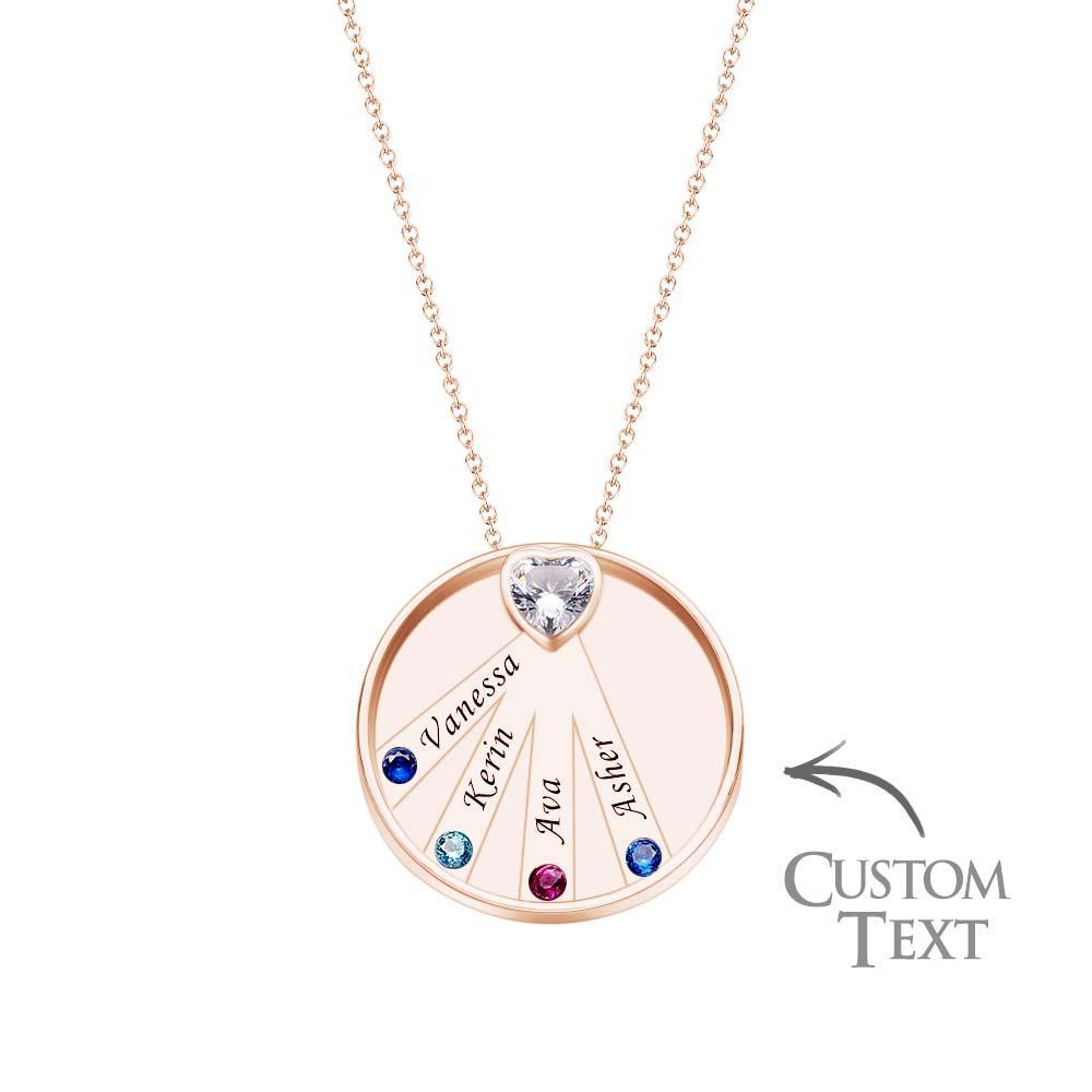 Engravable Birthstone Necklace Charming Circle Pendant Jewelry Gifts For Women - soufeelus