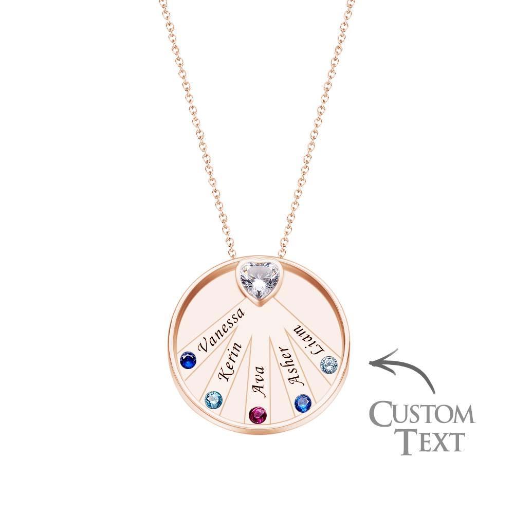 Engravable Birthstone Necklace Charming Circle Pendant Jewelry Gifts For Women - soufeelus
