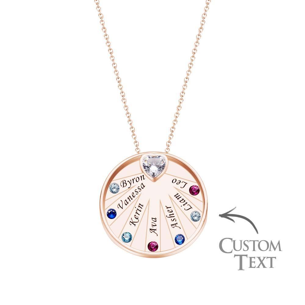 Engravable Birthstone Necklace Charming Circle Pendant Jewelry Gifts For Women - soufeelus