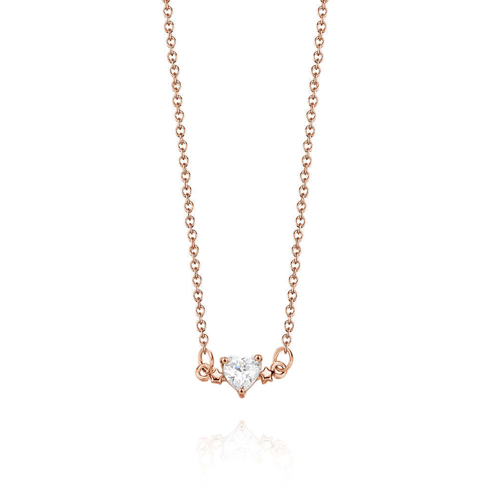Personalized Heart-Shaped Birthstone Necklace Anniversary Birthday Gift for Her - soufeelus