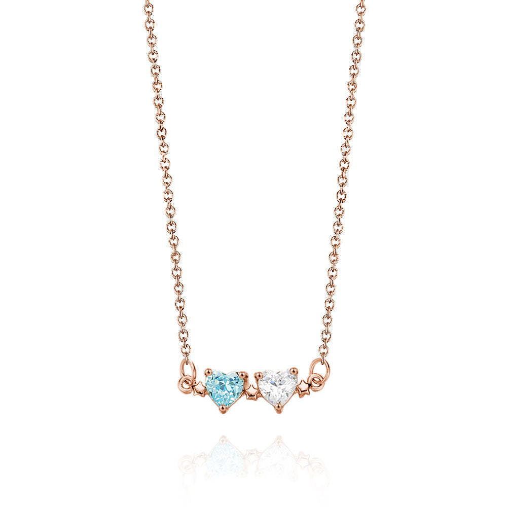 Personalized Heart-Shaped Birthstone Necklace Anniversary Birthday Gift for Her - soufeelus