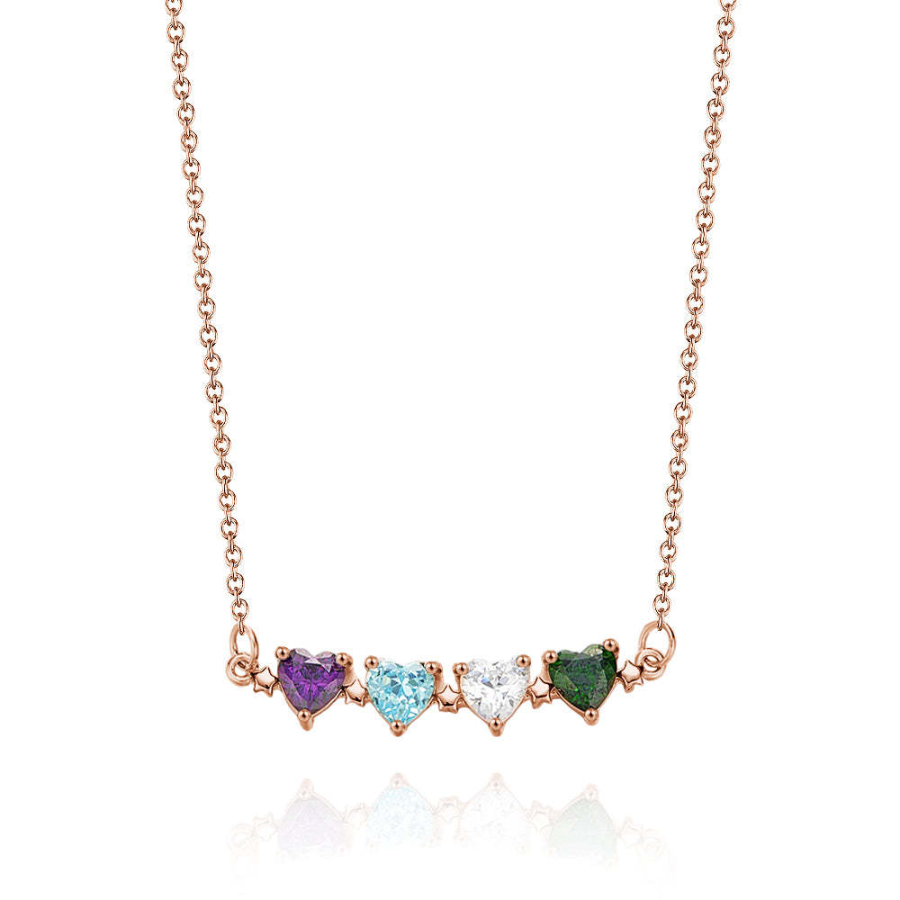 Personalized Heart-Shaped Birthstone Necklace Anniversary Birthday Gift for Her - soufeelus