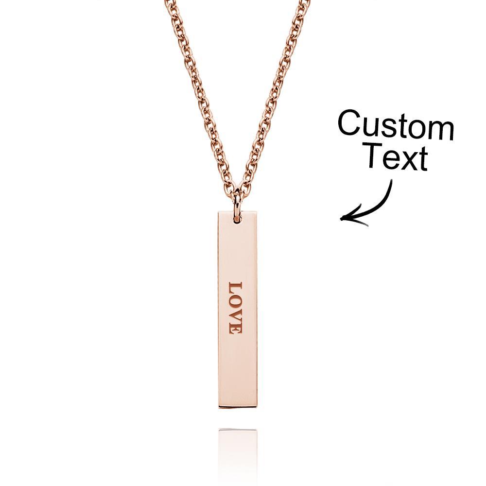 Custom Engraved Necklace Tiny Personalized Bar Tag Creative Gifts - soufeelus