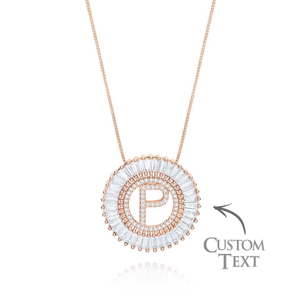 Custom Initial Letter Diamond Necklace Sunburst Hip Hop Necklace For Him - soufeelus