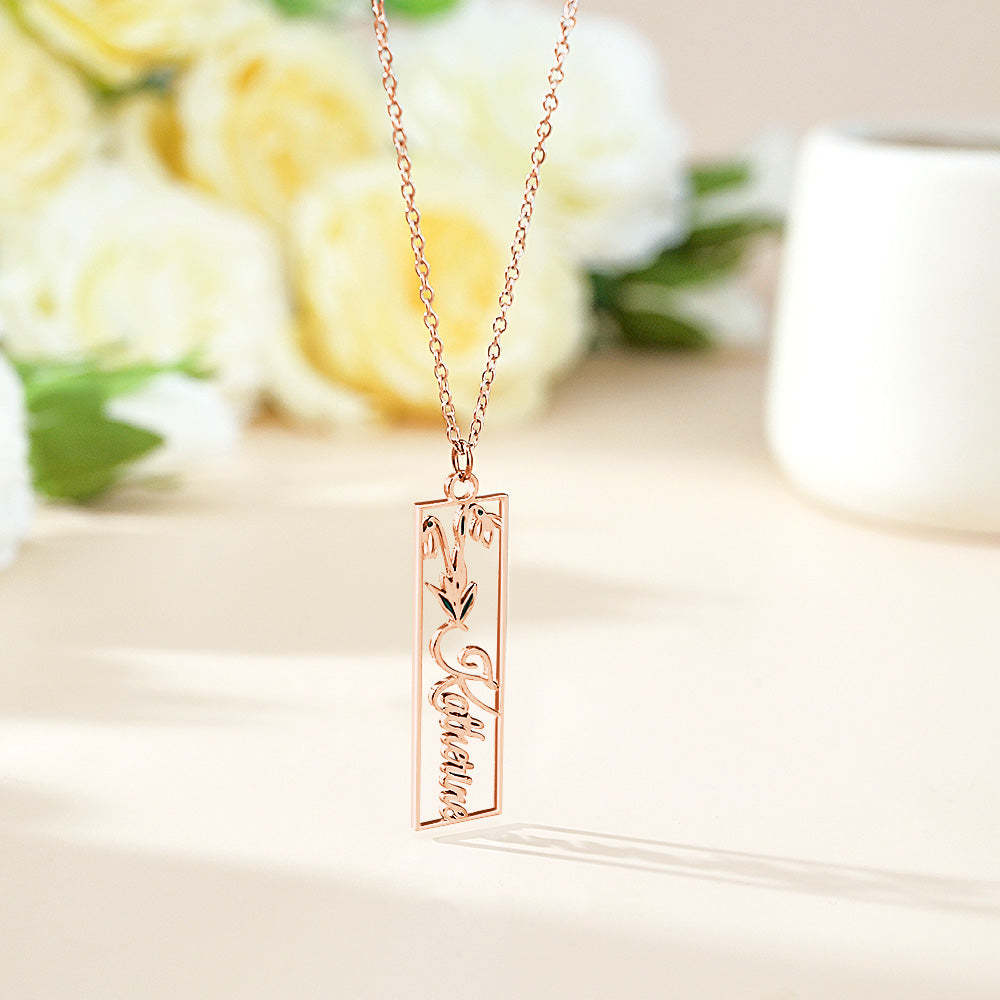 Personalized Birth Flower Name Necklace Bride Bridesmaid Gift for Women - soufeelus