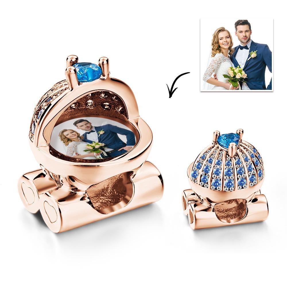Baby Blue Pram Photo Charm Bead Gift for New Mom Celebrates the Birth of Your Child - soufeelus
