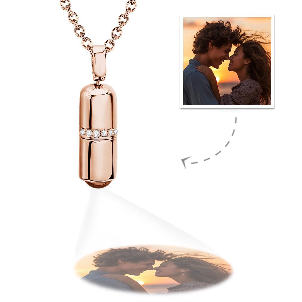 Custom Projaction Necklace Creative Pill Couple Gifts - soufeelus