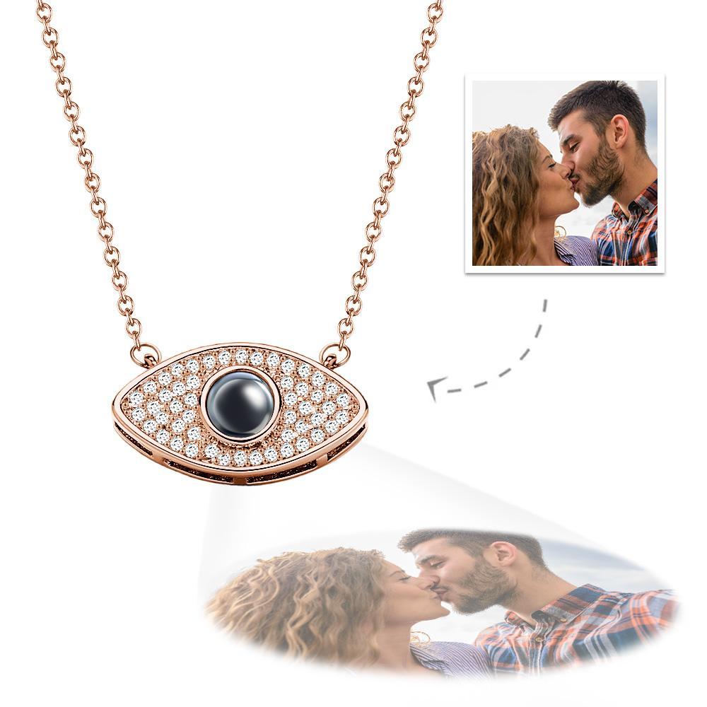 Evil Eye Projection Necklace Custom Photo Necklace - soufeelus