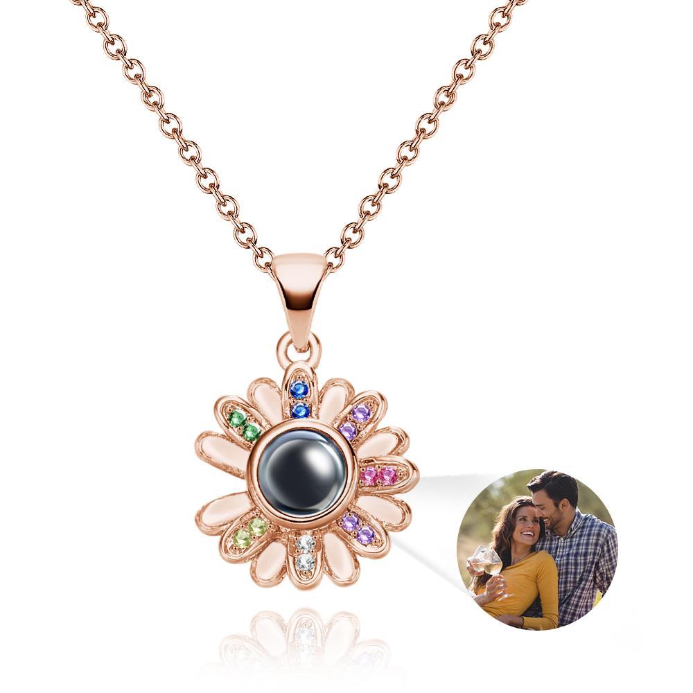 Custom Projection Necklace Colorful Daisy Beautiful Gift - soufeelus