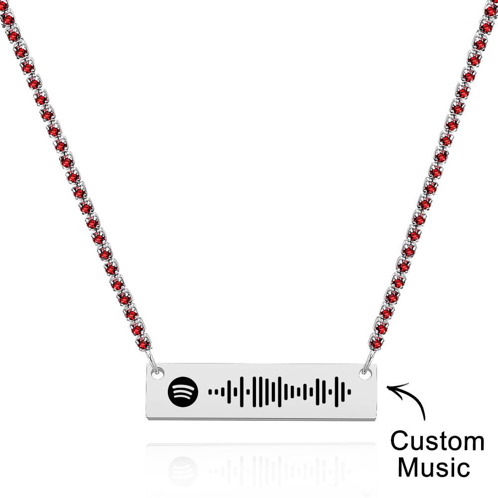Scannable Spotify Code Bar Necklace Tennis Chain Fashion Gift - soufeelus