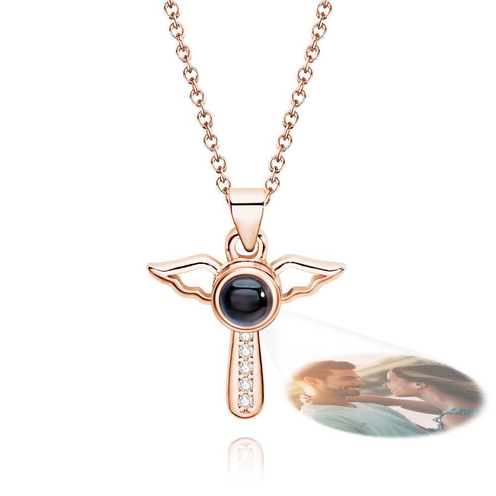 Custom Projection Necklace Angel Wings Romantic Gift for Her - soufeelus