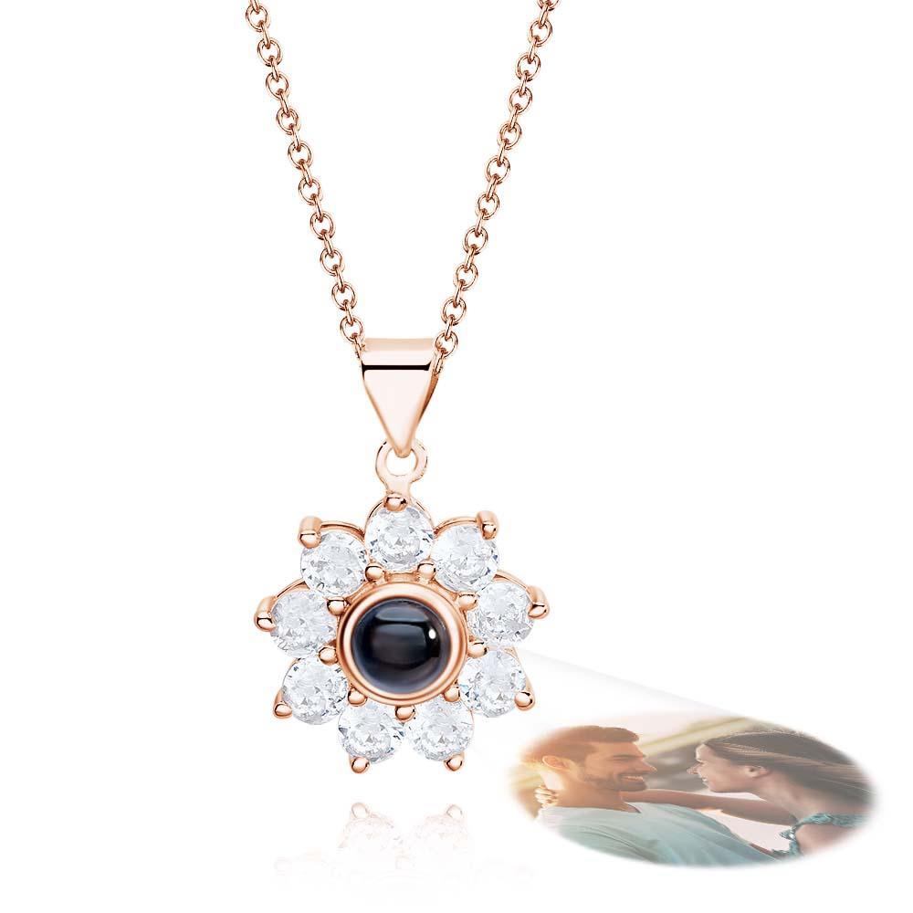 Custom Projection Necklace Sun Flower Romantic Gift - soufeelus