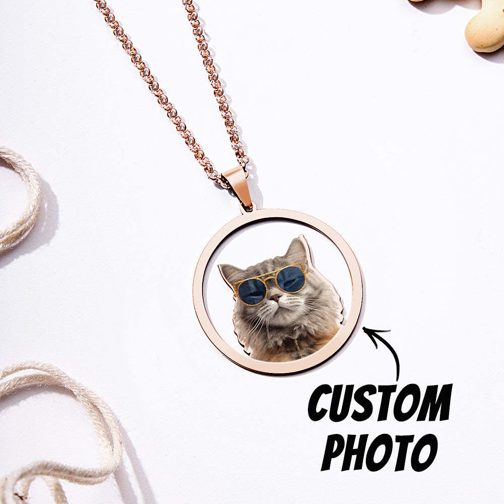 Personalized Pet Photo Necklace Gift for Pet Lover - soufeelus