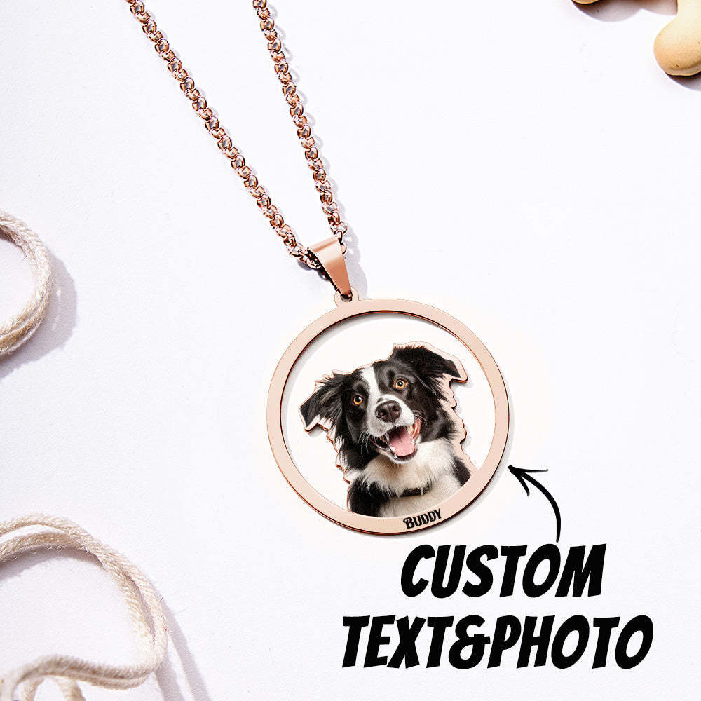 Personalized Pet Photo Necklace Gift for Pet Lover - soufeelus