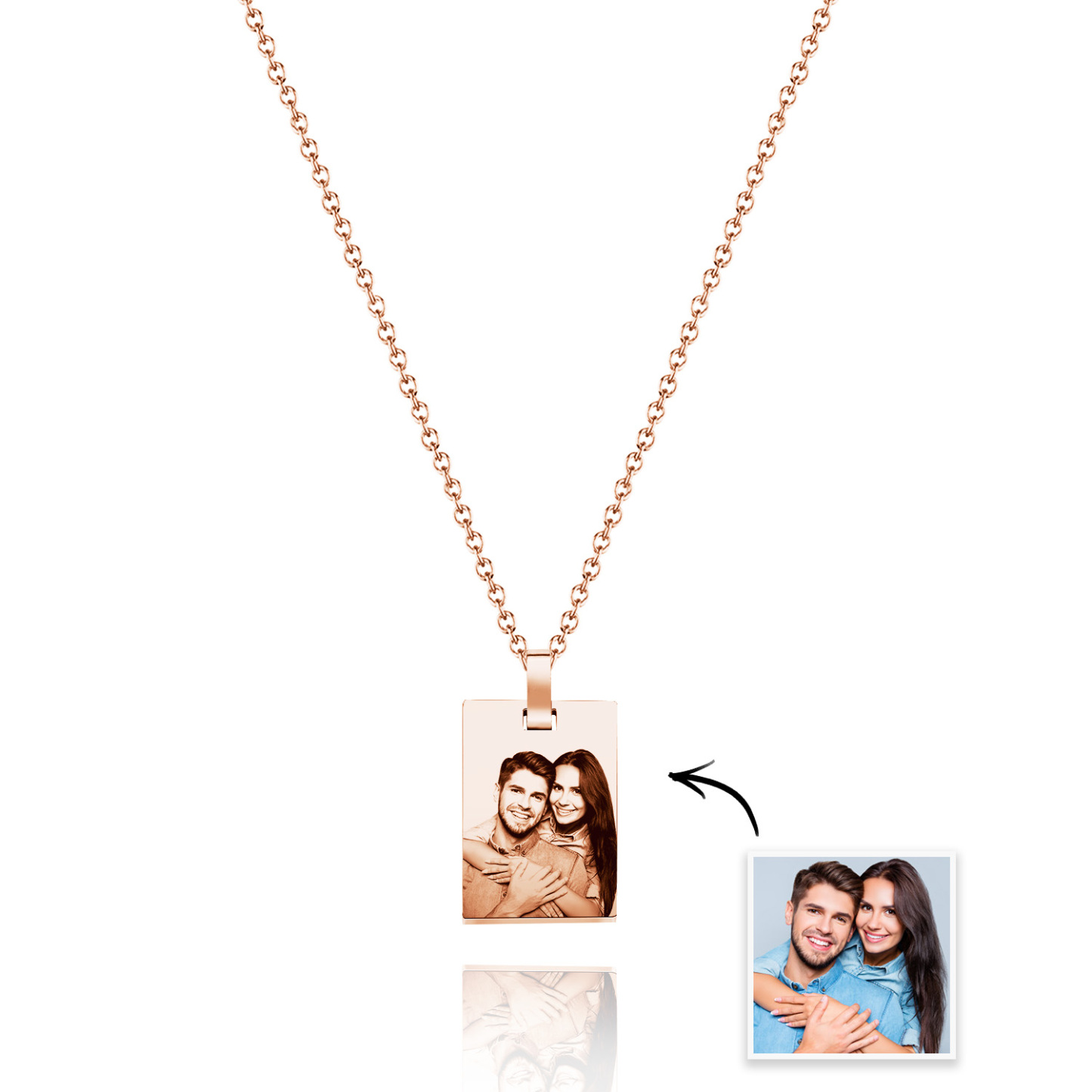 Custom Photo Necklace Gift For Couple