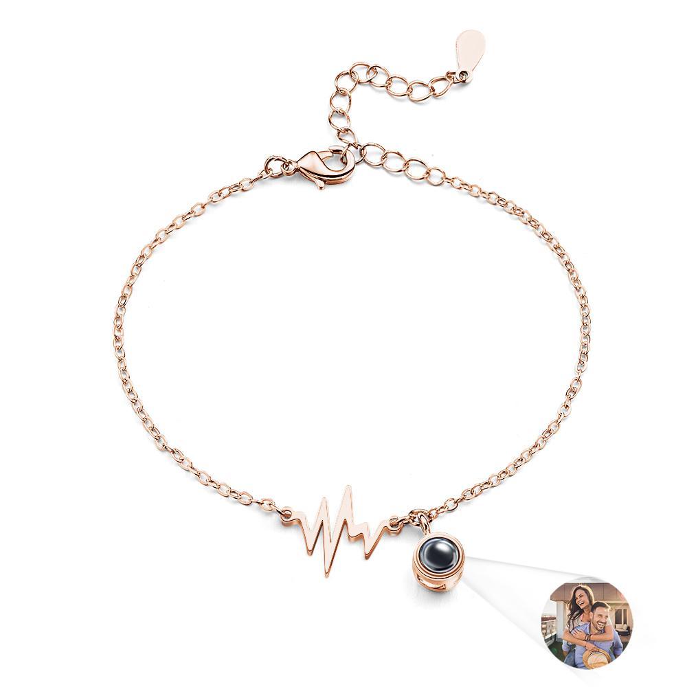 Custom Projection Bracelet Love Electrocardiogram Gift for Her - soufeelus