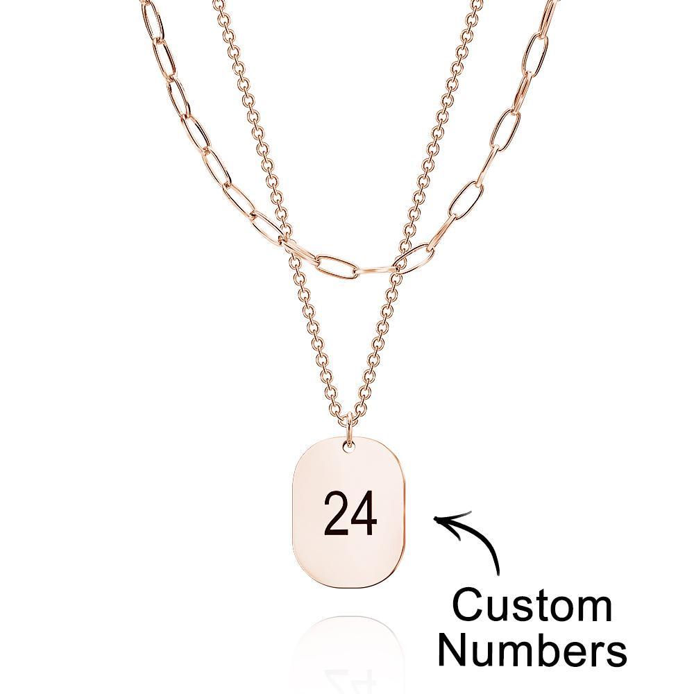 Layered Custom Necklace Engraved Necklace Anniversary Gifts - soufeelus