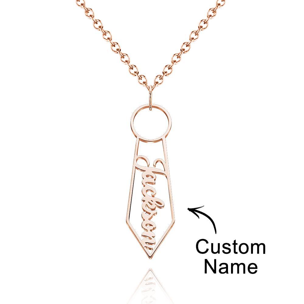 Custom Name Necklace Cartoon Tie Funny Gifts for Men - soufeelus