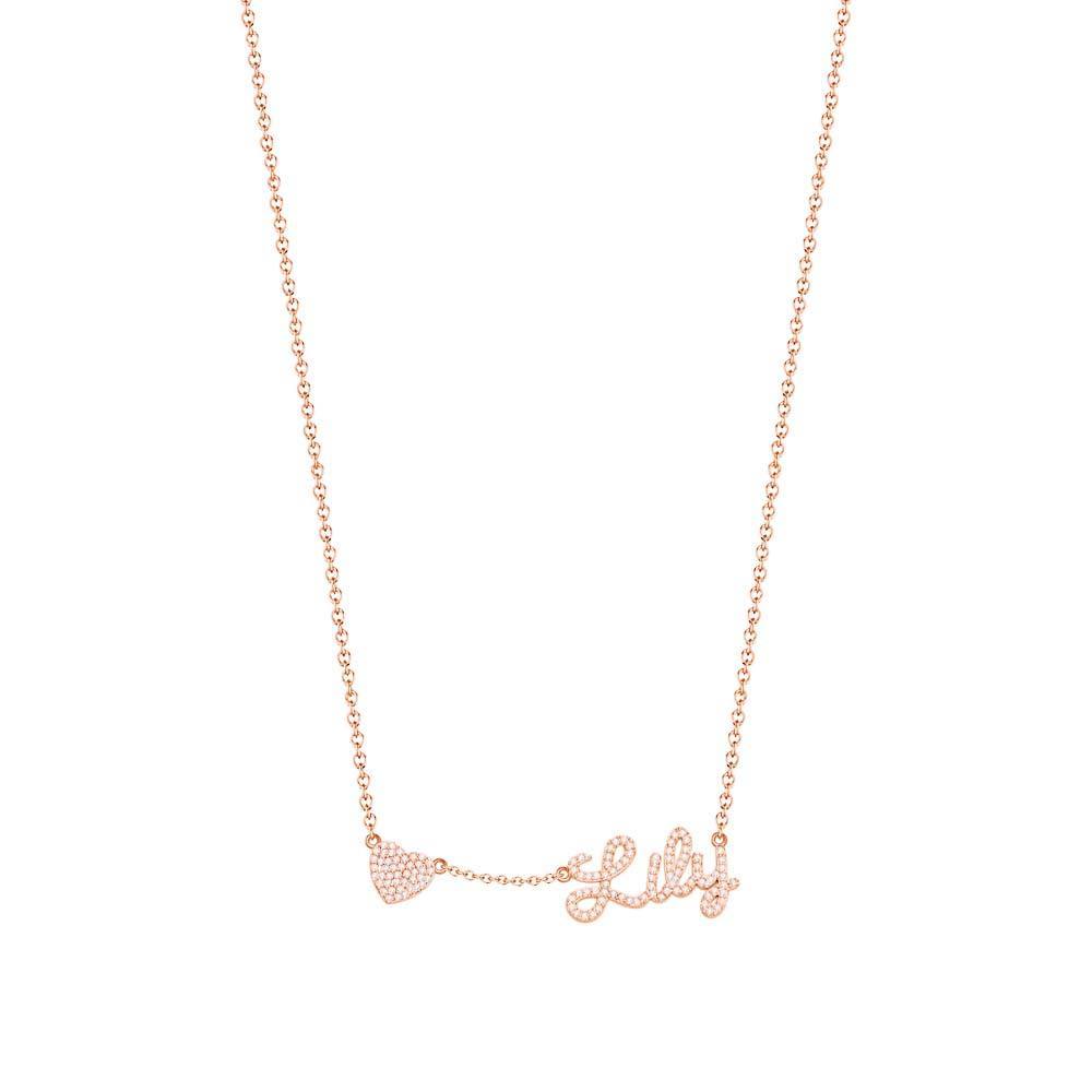 Custom Name and Pave Heart Charm Necklace Stylish Jewelry Gift For Women - soufeelus