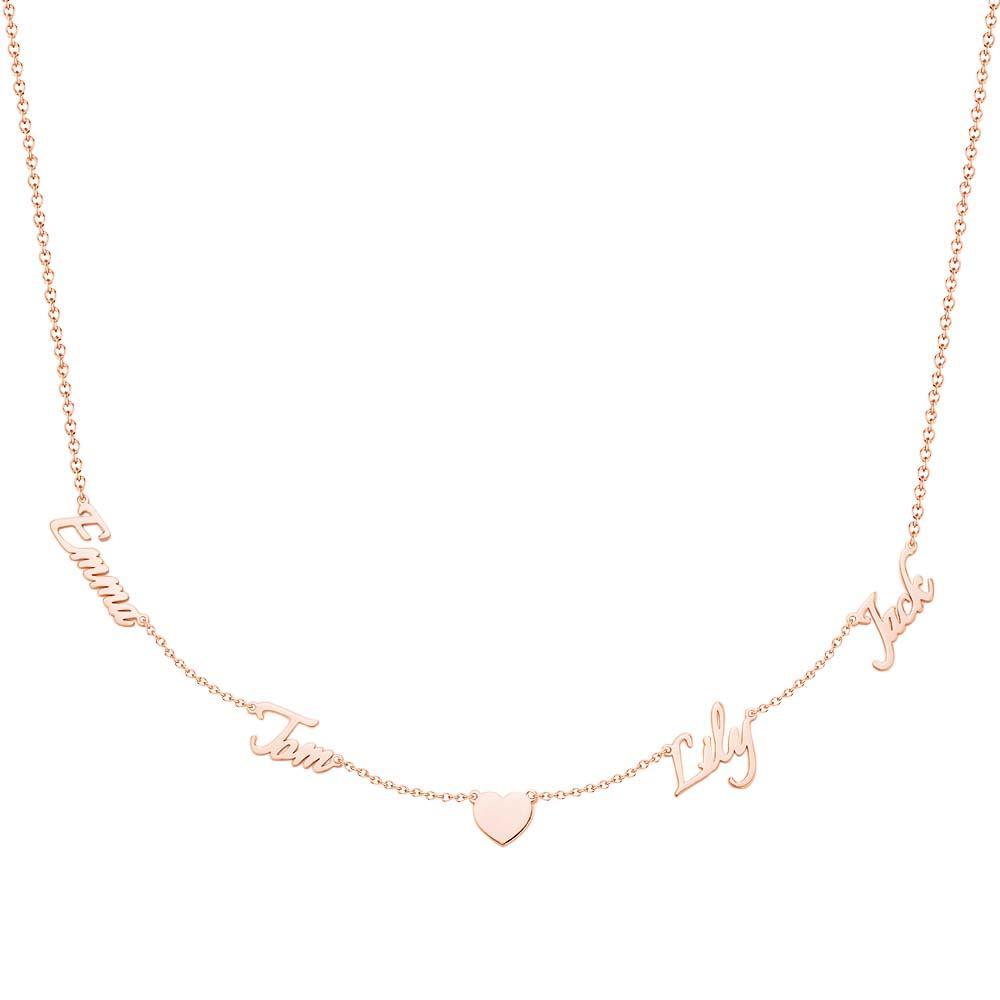 Custom Name and Pave Heart Charm Necklace Stylish Jewelry Gift For Women - soufeelus