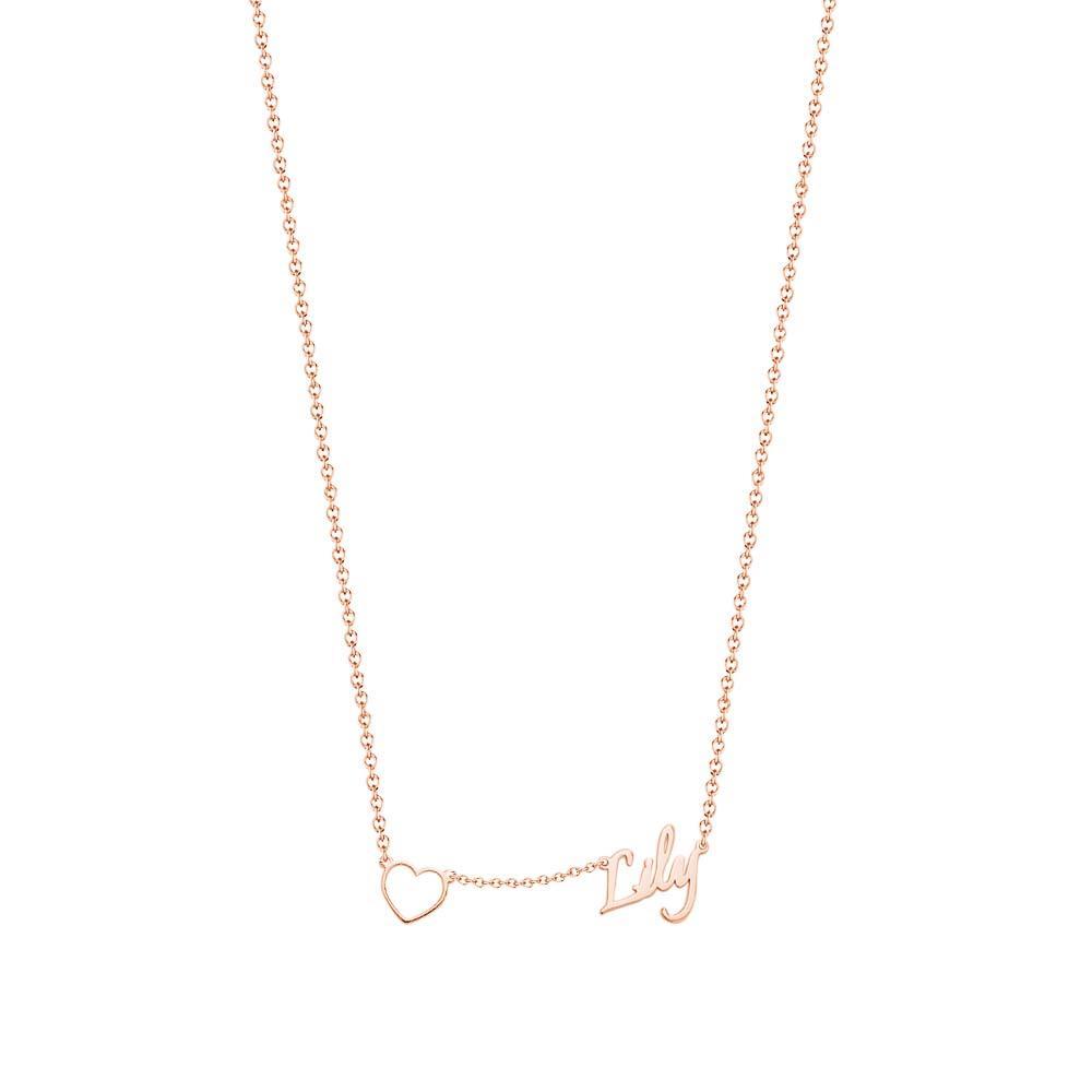 Custom Name and Pave Heart Charm Necklace Stylish Jewelry Gift For Women - soufeelus