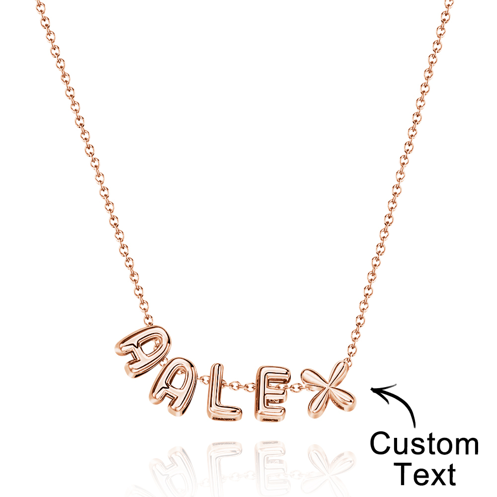Bubble Letters Name Necklace