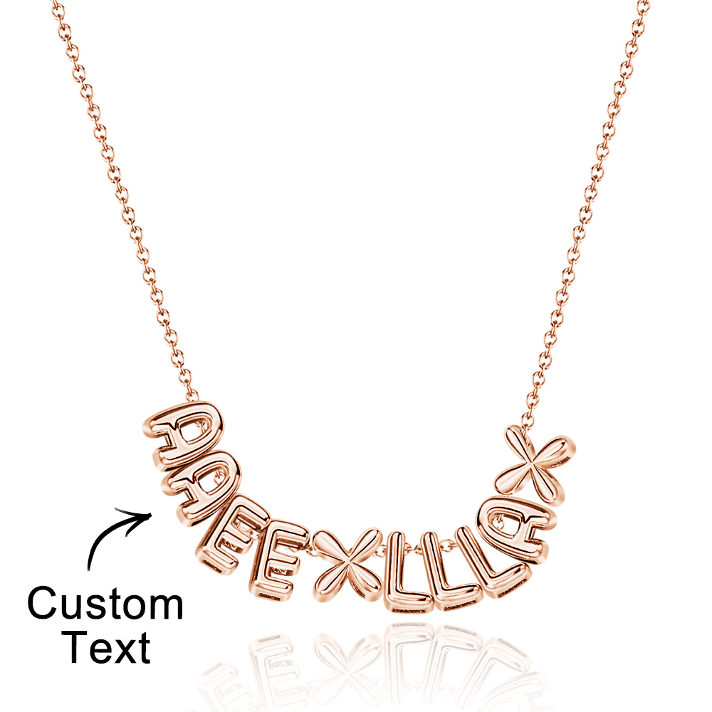 Bubble Letters Name Necklace