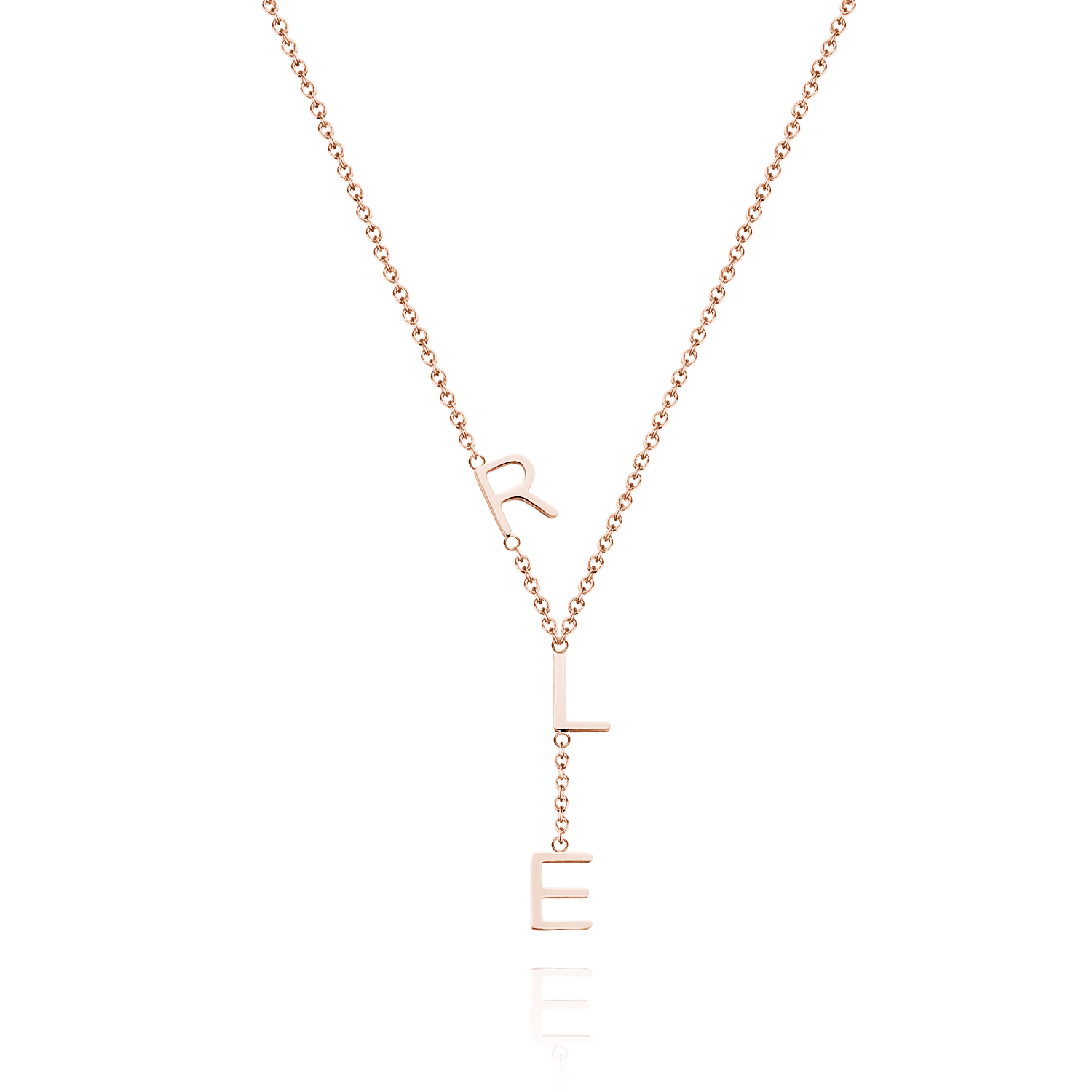 Custom Initial Necklace Custom Drop Name Necklace Name Y Necklace Personalized Gift for Her Bridesmaid Jewelry