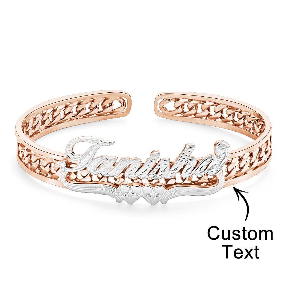 Personalized Hip Hop Name Bracelet Hollow Out Adjustable Bracelet Jewelry Gifts For Men - soufeelus