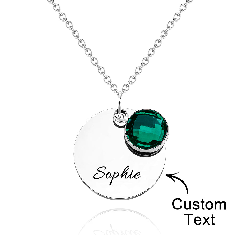 Custom Engraved Birthstone Necklace Romantic Gifts for Girlfriend - soufeelus