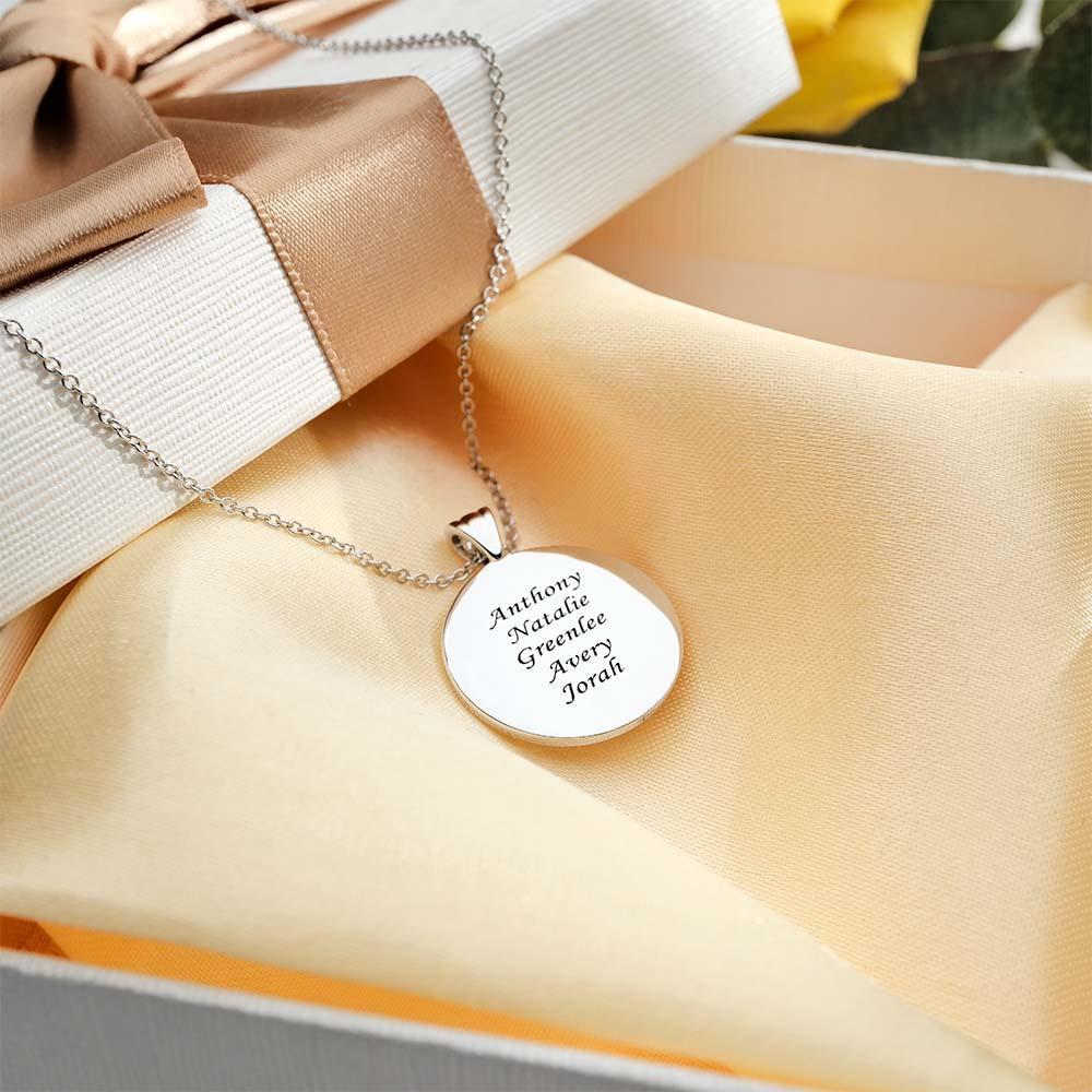 Custom Engraved Rockable Birthstone Necklace Zircon Pendant Gifts For Her - soufeelus