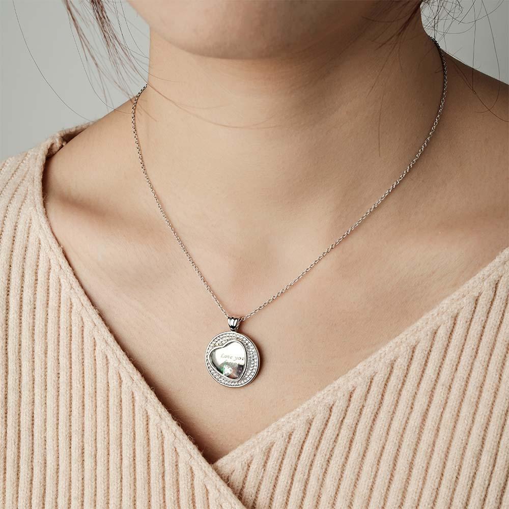 Custom Engraved Rockable Birthstone Necklace Zircon Pendant Gifts For Her - soufeelus