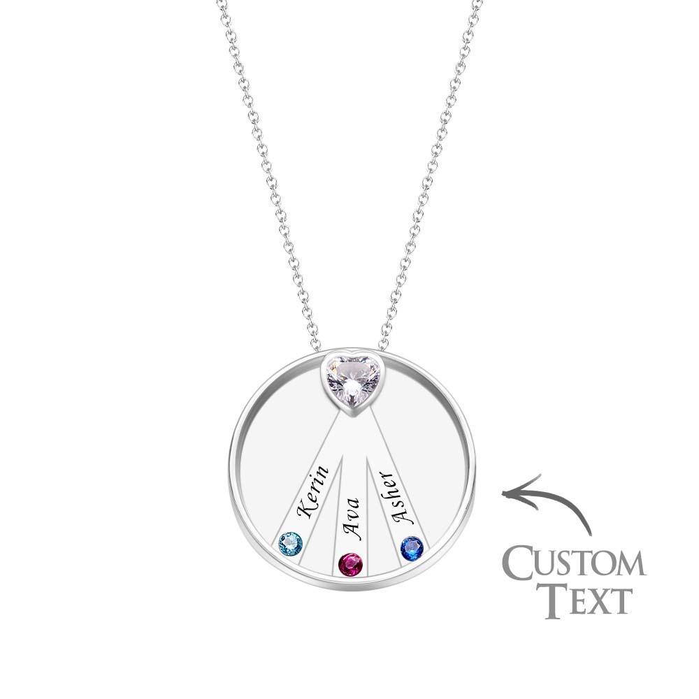Engravable Birthstone Necklace Charming Circle Pendant Jewelry Gifts For Women - soufeelus
