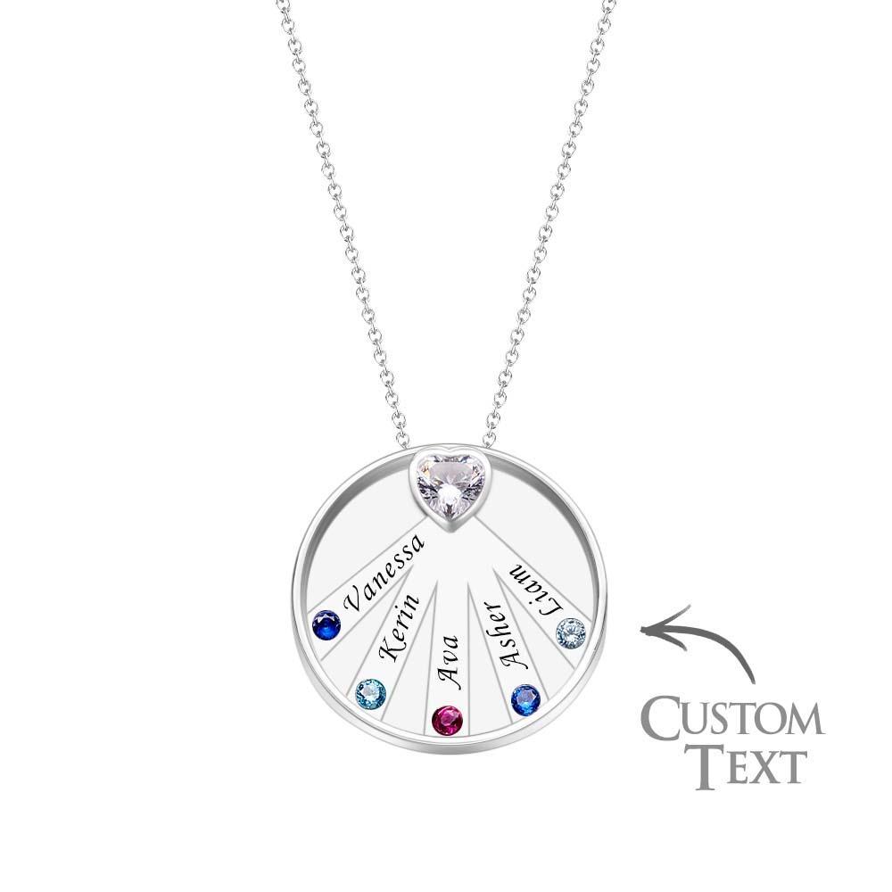 Engravable Birthstone Necklace Charming Circle Pendant Jewelry Gifts For Women - soufeelus
